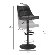Barhocker >WL6.999< in Grau, Samt - 45x106x51cm (BxHxT)