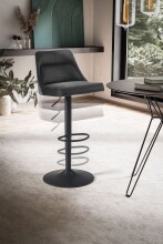 Barhocker >WL6.999< in Grau, Samt - 45x106x51cm (BxHxT)