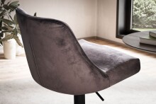 Barhocker >WL6.999< in Grau, Samt - 45x106x51cm (BxHxT)