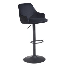 Barhocker >WL7.007< in Schwarz, Samt - 45x106x45cm (BxHxT)
