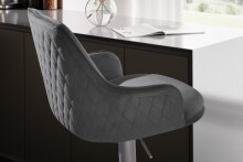 Barhocker >WL7.007< in Schwarz, Samt - 45x106x45cm (BxHxT)