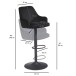 Barhocker >WL7.007< in Schwarz, Samt - 45x106x45cm (BxHxT)