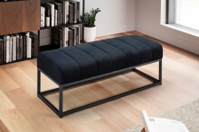 Sitzbank >WL7.010< in Schwarz, Samt - 108x40x40cm (BxHxT)