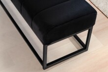 Sitzbank >WL7.010< in Schwarz, Samt - 108x40x40cm (BxHxT)
