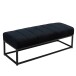 Sitzbank >WL7.010< in Schwarz, Samt - 108x40x40cm (BxHxT)