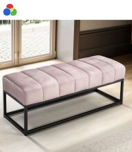 Sitzbank >WL7.011< in Rosa, Samt - 108x40x40cm (BxHxT)