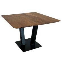 Couchtisch >WL7.012< in Akazie Braun, Massivholz & Metall - 60x40x60cm (BxHxT)