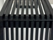 Sitzbank Akazie Massivholz 120 cm Schwarz Garderobenbank Flurbank