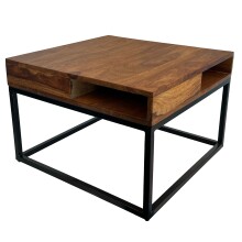 Couchtisch >WL7.022< in Sheesham / schwarz - 60x40x60 (BxHxT)