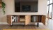 Lowboard >WL7.024< in Akazie, Massivholz & Metall - 160x56x37cm (BxHxT)