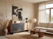 Sideboard >WL7.026< in Akazie / Steinoptik - 175x76x40 (BxHxT)