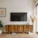 Lowboard >WL7.028< in Akazie, Massivholz & Edelstahl - 160x56x46cm (BxHxT)