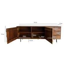Sideboard >WL7.029< in Sheesham, Massivholz - 175x70x40cm (BxHxT)