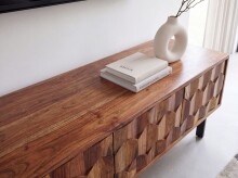 Lowboard >WL7.030< in Sheesham, Massivholz - 160x40x35cm (BxHxT)