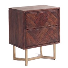 Nachtkommode >WL7.039< in Akazie, Massivholz - 45x57x40cm (BxHxT)
