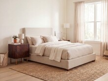 Nachtkommode >WL7.039< in Akazie, Massivholz - 45x57x40cm (BxHxT)