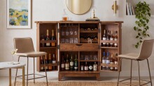 Barschrank >WL7.041< in Sheesham, Massivholz - 65x90x50cm (BxHxT)