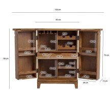 Barschrank >WL7.041< in Sheesham, Massivholz - 65x90x50cm (BxHxT)