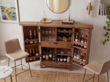 Barschrank >WL7.041< in Sheesham, Massivholz - 65x90x50cm (BxHxT)