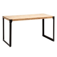 Esstisch >WL7.046< in Akazie / schwarz, Massivholz & Metall - 120x76x60 (BxHxT)