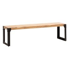 Sitzbank >WL7.050< in Akazie / Schwarz, Massivholz & Metall - 120x45x40 (BxHxT)