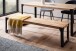 Sitzbank >WL7.050< in Akazie / Schwarz, Massivholz & Metall - 120x45x40 (BxHxT)