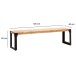 Sitzbank >WL7.050< in Akazie / Schwarz, Massivholz & Metall - 120x45x40 (BxHxT)