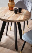Esstisch >WL7.055< in Mango / schwarz, Massivholz & Metall - 75x80cm (HxD)
