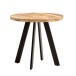 Esstisch >WL7.055< in Mango / schwarz, Massivholz & Metall - 75x80cm (HxD)