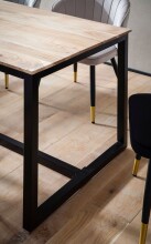 Esstisch >WL7.058< in Akazie / schwarz, Massivholz & Metall - 120x76x60 (BxHxT)