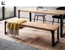 Sitzbank >WL7.051< in Akazie / schwarz, Massivholz...