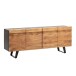 Sideboard >WL7.057< in Akazie / Schwarz, Massivholz - 180x75x45cm (BxHxT)