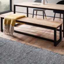 Sitzbank >WL7.064< in Akazie / schwarz, Massivholz / Metall - 120x45x40 (BxHxT)