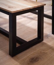 Sitzbank >WL7.064< in Akazie / schwarz, Massivholz / Metall - 120x45x40 (BxHxT)