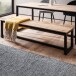 Sitzbank >WL7.064< in Akazie / schwarz, Massivholz / Metall - 120x45x40 (BxHxT)