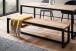 Sitzbank >WL7.064< in Akazie / schwarz, Massivholz / Metall - 120x45x40 (BxHxT)