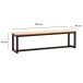 Sitzbank >WL7.064< in Akazie / schwarz, Massivholz / Metall - 120x45x40 (BxHxT)