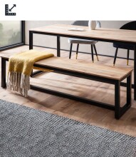 Sitzbank >WL7.066< in Akazie / schwarz, Massivholz...