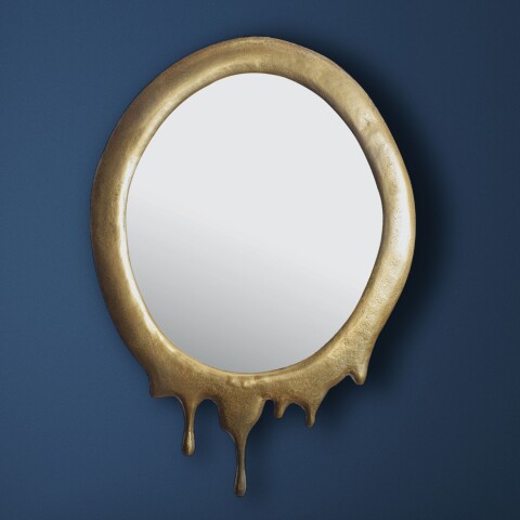 Spiegel >WL7.106< in Gold, Aluminium / Spiegel - 50x71x3cm (BxHxT)