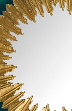 Spiegel >WL7.121< in Gold, Spiegel / Metall - 68x68x3cm (BxHxT)