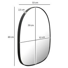 Spiegel >WL7.124< in Schwarz, Spiegel / Metall - 53x60x3cm (BxHxT)