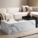 Couchtisch >WL7.143< in Marmor-Optik Weiß / schwarz - 120x40x60 (BxHxT)
