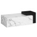 Couchtisch >WL7.143< in Marmor-Optik Weiß / schwarz - 120x40x60 (BxHxT)