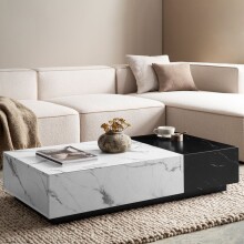 Couchtisch >WL7.144< in Marmor-Optik Weiß /...