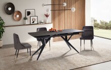 Kulissen-Esstisch >WL7.146< in Keramik Schwarz - 180/260x76x95 (BxHxT)