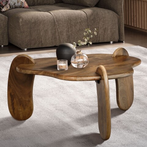 Couchtisch >WL7.158< in Mango, Massivholz - 78x40x78cm (BxHxT)
