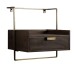 Nachtkonsole >WL7.159< hängend, Mango / gold, Massivholz & Metall - 44x45x35cm (BxHxT)