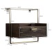 Nachtkonsole >WL7.159< hängend, Mango / gold, Massivholz & Metall - 44x45x35cm (BxHxT)
