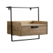 Nachtkonsole >WL7.160< hängend, in Mango / schwarz - 44x45x35 (BxHxT)