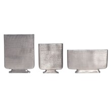 Dekovase >WL7.166< (3-teilig) in Silber, Aluminium - 26x33x4cm (BxHxT)